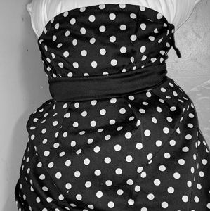 Prevett black poka Dot cocktail  sleeveless dress